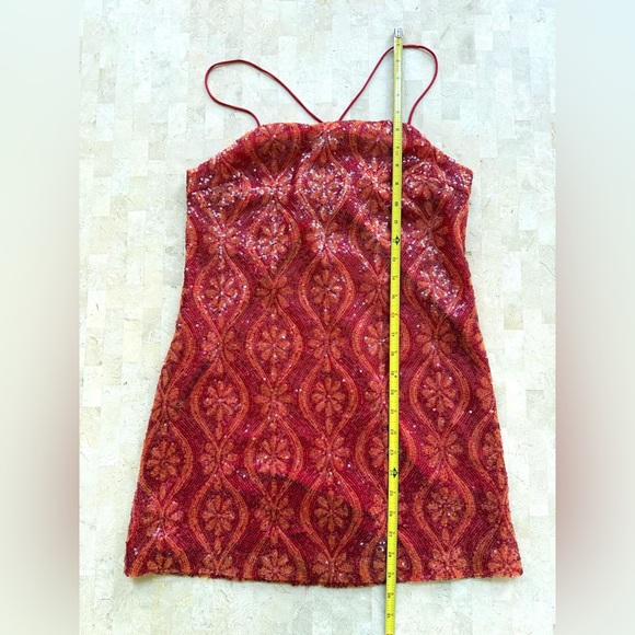 Free People Retro Babe Mini Dress Size XS Sequin Pattern Going Out $148 MSRP - Picture 6 of 9